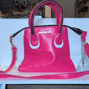 Michael Kors Vibrant Pink and White Satchel